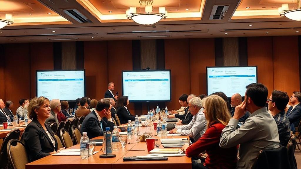 Photo of a business conference Photo of a business conferenceфото